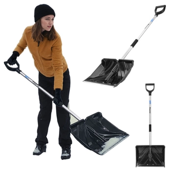 ŁOPATA DO ŚNIEGU ALUMINIOWA ZGARNIACZ DO ODŚNIEŻANIA SZEROKA SZUFLA OKUCIE