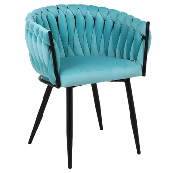 FOTEL KRZESŁO WELUROWY TAPICEROWANY RISO MIĘTOWY NOGI CZARNE