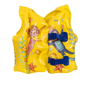 KAMIZELKA DMUCHANA DLA DZIECKA KAPOK DO PŁYWANIA 2-KOMROWA ŻÓŁTA COCO 43x35