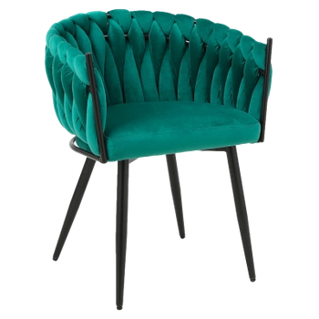 FOTEL KRZESŁO WELUROWE TAPICEROWANE RISO BUTELKOWA ZIELEŃ NOGI CZARNE