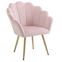 FOTEL KRZESŁO WELUROWE TAPICEROWANE TINA PUDROWY RÓŻ NOGI ZŁOTE