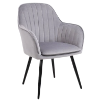 FOTEL WELUROWY TAPICEROWANY BETO SZARY NOGI CZARNE