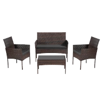 ZESTAW MEBLI OGRODOWYCH RATTANOWE LUIZA 4 OSOBOWE BRĄZOWY