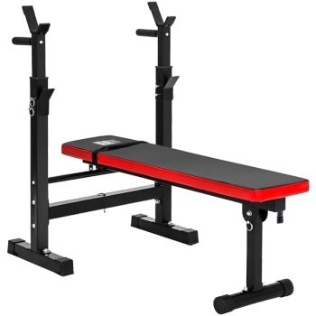 ŁAWKA DO ĆWICZEŃ PŁASKA POD SZTANGĘ REGULOWANA STOJAKI RP04