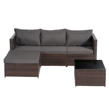 ZESTAW MEBLE OGRODOWE RATTANOWE VOLTA 4 OSOBOWE BRĄZOWY