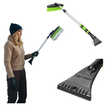 SZCZOTKA SKROBACZKA DO SAMOCHODU 2W1 TELESKOPOWA REGULOWANA VENOM CZARNO-ZIELONA 73-109 CM