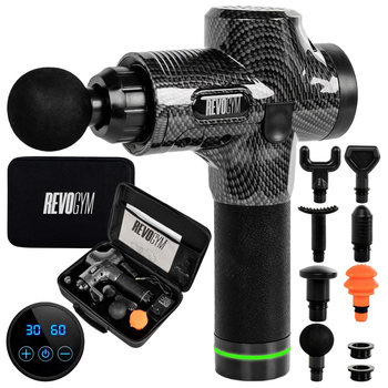 PISTOLET DO MASAŻU MOCNY MASAŻER DO PLECÓW CIAŁA MASSAGE GUN 100W + 8 KOŃCÓWEK TP02