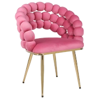 FOTEL KRZESŁO BUBBLE WELUROWE TAPICEROWANE ATRIA BRUDNY RÓŻ NOGI ZŁOTE